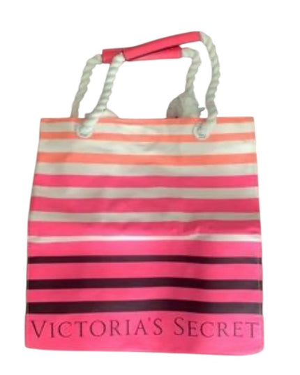NWT Victoria's Secret Pink and Black Tote Bag with Stripes