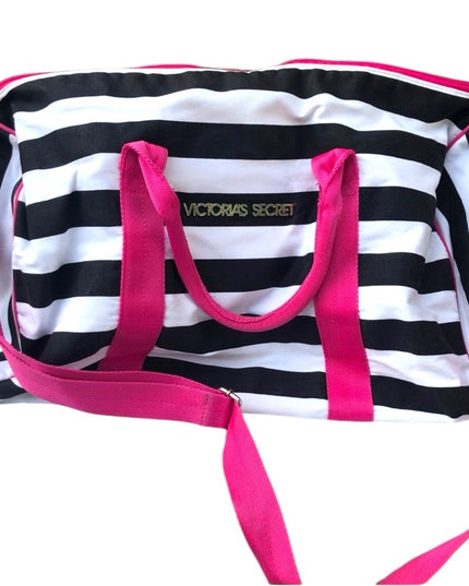 Victoria Secret Striped overnight Gym bag RARE find Duffel