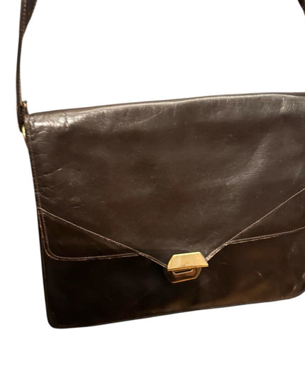 Elegant Vintage Brown Leather Square Purse Bag