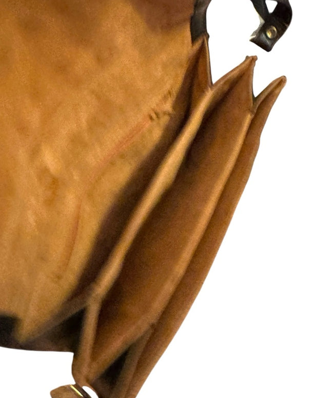 Elegant Vintage Brown Leather Square Purse Bag