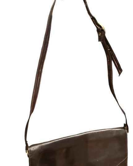 Elegant Vintage Brown Leather Square Purse Bag