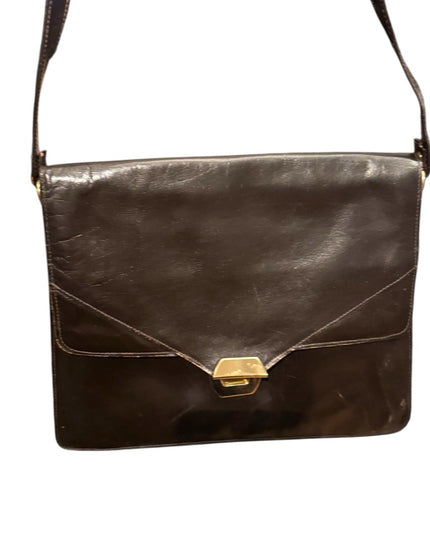 Elegant Vintage Brown Leather Square Purse Bag