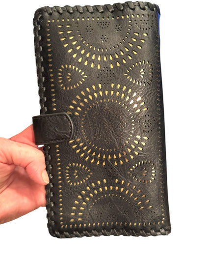 Vintage Styled Black Cutout Design Spanish Style Wallet Many pockets!