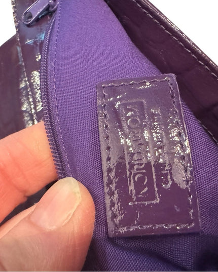 Elegant Leather NORDSTROM Purple Crocodile-Embossed Wallet Pockets Clutch Italy