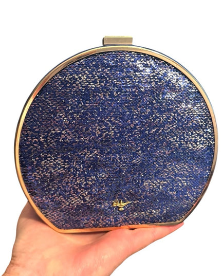 Disney Aladdin X CALL IT SPRING Blue Sequin Handbag Clutch Purse Chain Strap