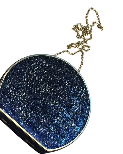 Disney Aladdin X CALL IT SPRING Blue Sequin Handbag Clutch Purse Chain Strap