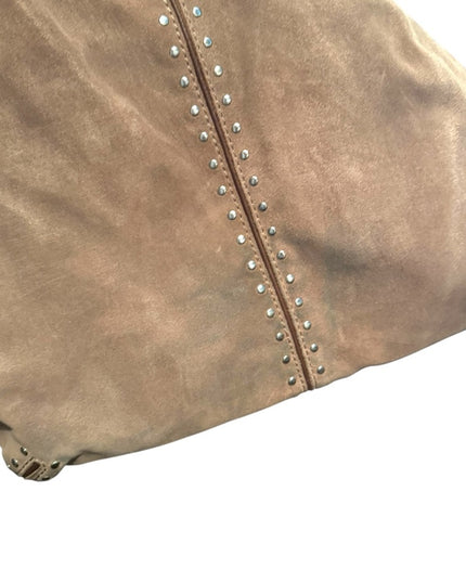 Great MK Michael Kors Diatressed Tan Suede Leather Shoulder Bag purse