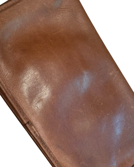 Elegant Vintage 1940s  Brown Leather Distressed Shoulder Bag