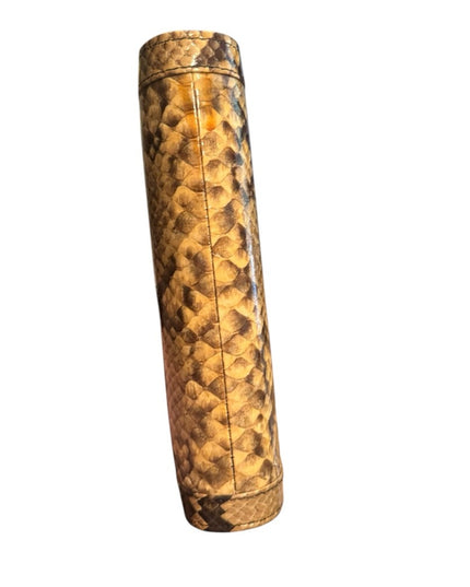 Elegant Vintage Tan Snake Print Clutch Shoulder bag 1960s