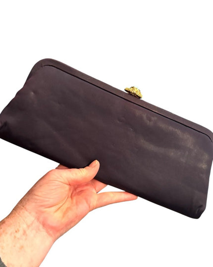 Elegant 1950s Black Long Clutch Bag Purse