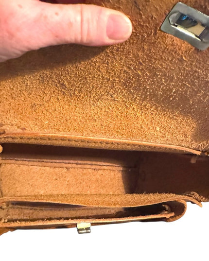 Vintage 1970s Handcrafted Leather tooled Shoulder Bag