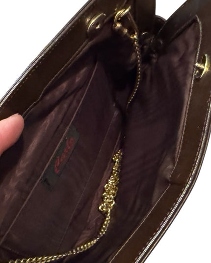 Elegant Vintage 1970s Brown Suede Chain Strap Shoulder Bag
