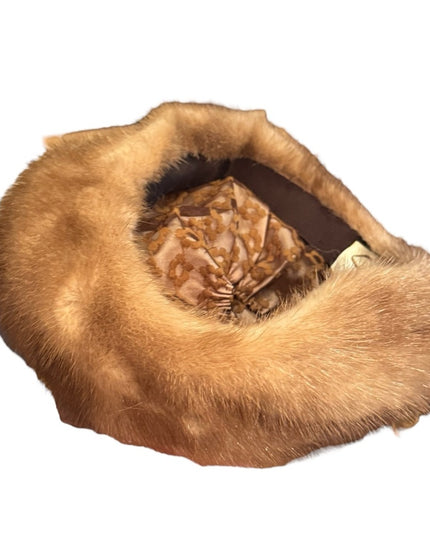 Luxurious Vintage 1960s Blond Mink Tan Fur Hat Women Simpsons