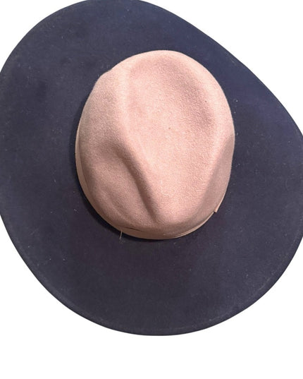 Stylish Brixton Two-Tone Blue & Gray Felt Women's Wide Brim Hat Chloe