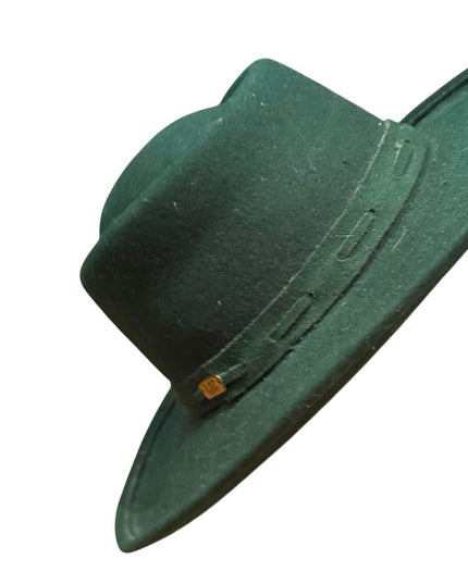 Elegant Vintage 1960s Liz Claiborne Wide Brim Green Women's Felt Hat