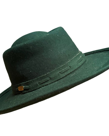Elegant Vintage 1960s Liz Claiborne Wide Brim Green Women's Felt Hat