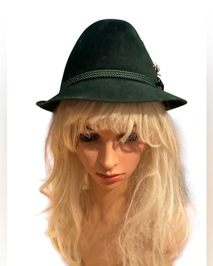 EVintage Austrian German Style Alpine Tyrolean Wool Hat  Fritz Günzrodt Green