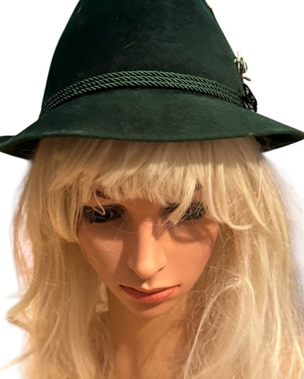 EVintage Austrian German Style Alpine Tyrolean Wool Hat  Fritz Günzrodt Green