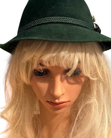 EVintage Austrian German Style Alpine Tyrolean Wool Hat  Fritz Günzrodt Green