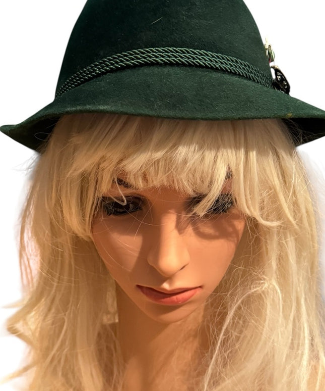EVintage Austrian German Style Alpine Tyrolean Wool Hat  Fritz Günzrodt Green