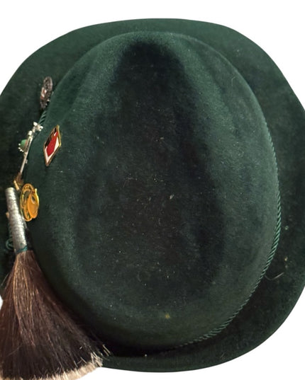 EVintage Austrian German Style Alpine Tyrolean Wool Hat  Fritz Günzrodt Green