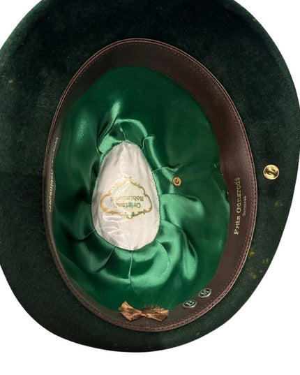 EVintage Austrian German Style Alpine Tyrolean Wool Hat  Fritz Günzrodt Green