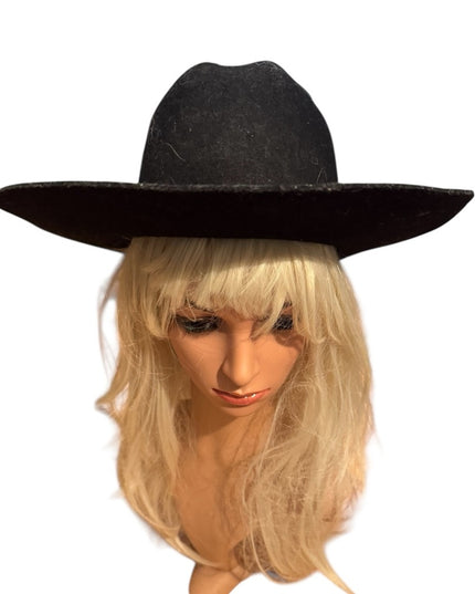 Awesome Lanning Wide Brim Black Mens Womens Hat South Western Cowboy Gambler