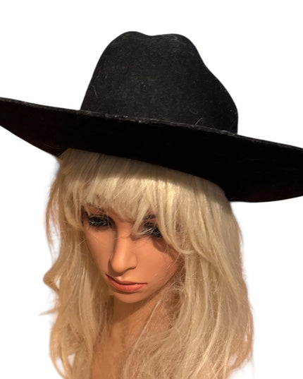 Awesome Lanning Wide Brim Black Mens Womens Hat South Western Cowboy Gambler