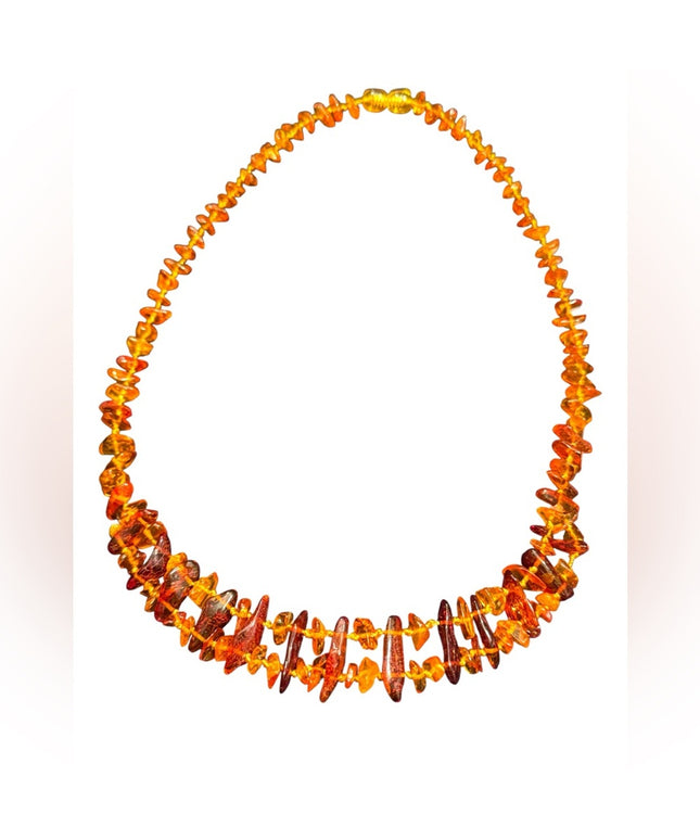 Vintage Authentic Baltic Honey Amber Double Strand Beaded Necklace
