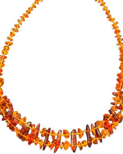 Vintage Authentic Baltic Honey Amber Double Strand Beaded Necklace