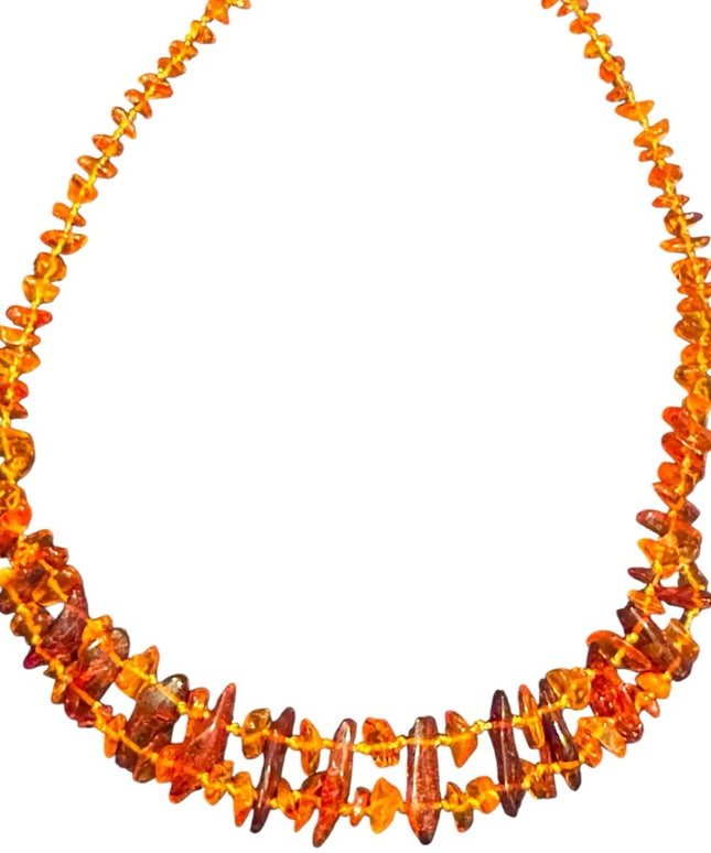 Vintage Authentic Baltic Honey Amber Double Strand Beaded Necklace