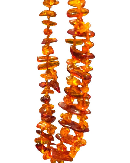 Vintage Authentic Baltic Honey Amber Double Strand Beaded Necklace