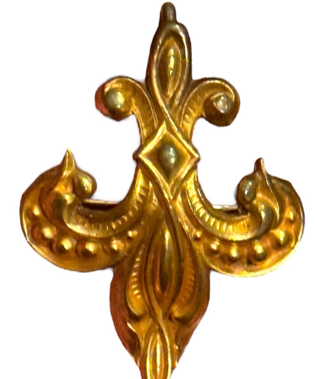 Antique Victorian Gold Filled Fleur-de-Lis Brooch Pendant