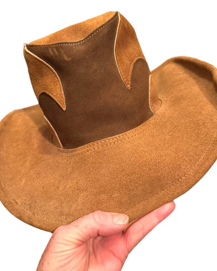 Vintage Men's Brown Suede Two Tone Cowboy Hat Southwestern XL