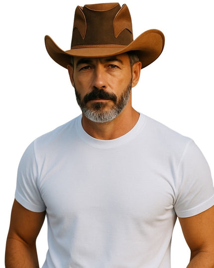 Vintage Men's Brown Suede Two Tone Cowboy Hat Southwestern XL