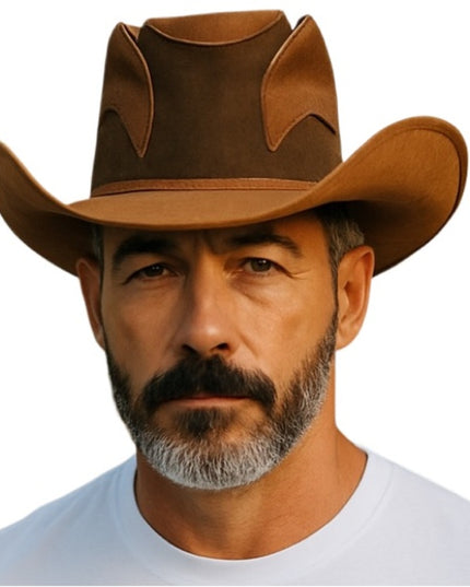 Vintage Men's Brown Suede Two Tone Cowboy Hat Southwestern XL
