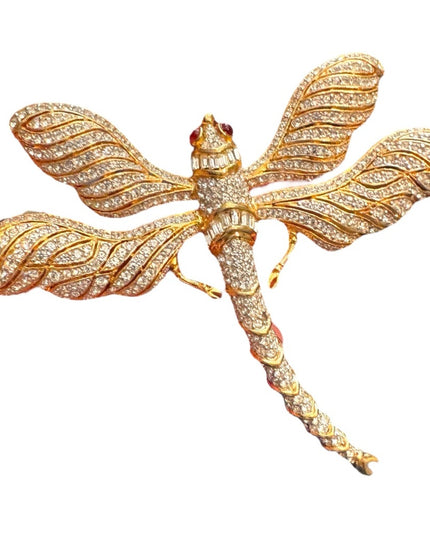 RARE Vintsge Gold Dragonfly Brooch Vintage CINER large dragonfly 80s brooch