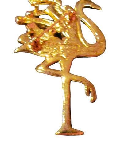 Carolee Duchess of Windsor Collection Flamingo Brooch pin rhinestones gold 1980