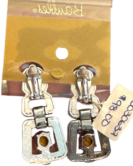 Elegant Vintage Crystal Rhinestone Silver Crystal Drop Earrings