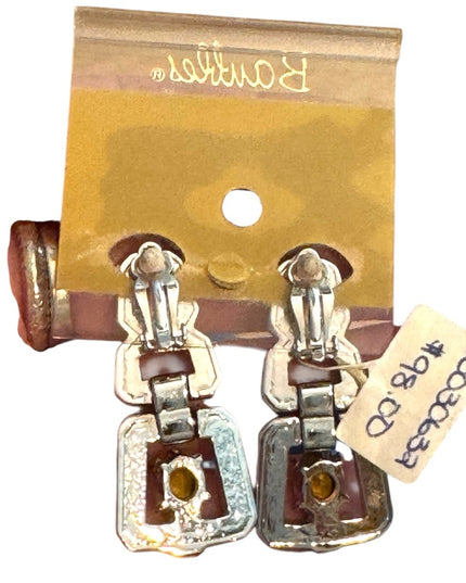 Elegant Vintage Crystal Rhinestone Silver Crystal Drop Earrings