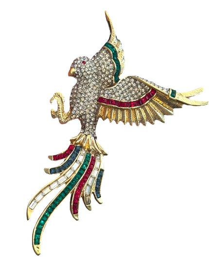 Birds Of Paradise Crystal Bird Brooch Rhinestone D Orlan