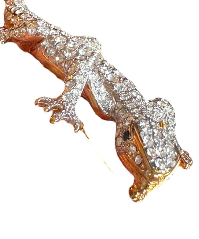 Elegant Silver Rhodium Plated CAROLEE Rare Vintage Reptile Brooch LTD 1993 ED