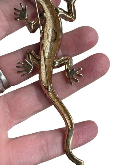 Elegant Silver Rhodium Plated CAROLEE Rare Vintage Reptile Brooch LTD 1993 ED
