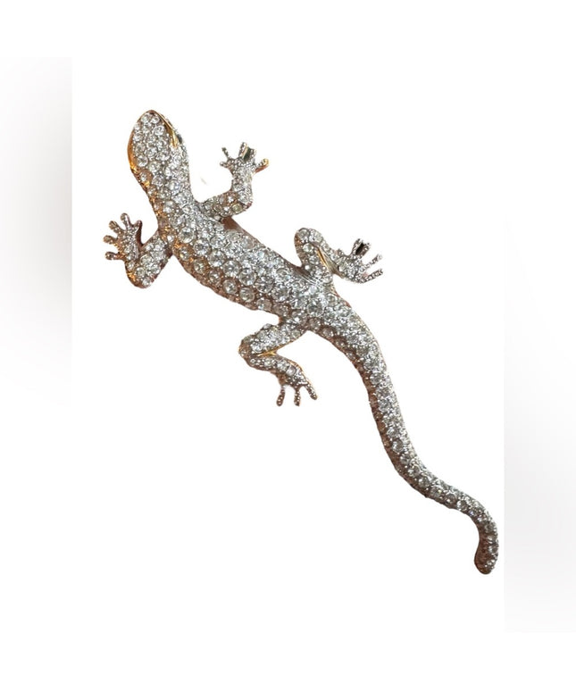 Elegant Silver Rhodium Plated CAROLEE Rare Vintage Reptile Brooch LTD 1993 ED