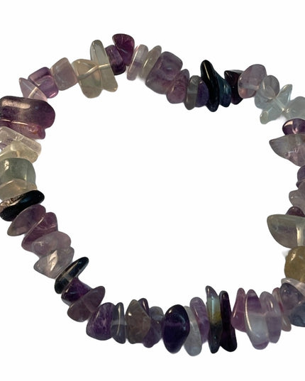 Lovely multicolor Purple Fluorite chip stretchy bracelet