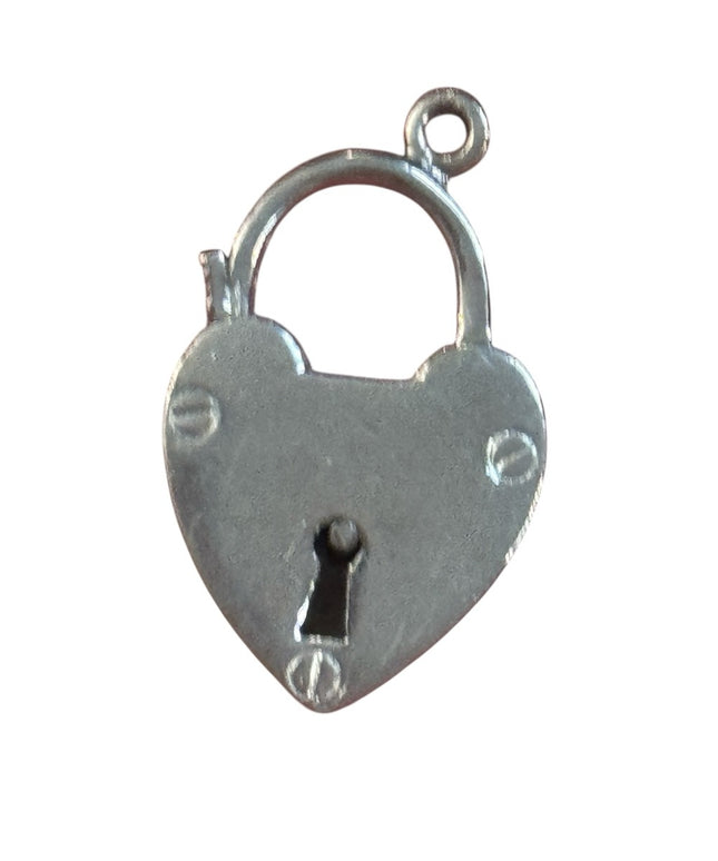 Vintage Sterling Silver 925 Heart Lock Pendant charm