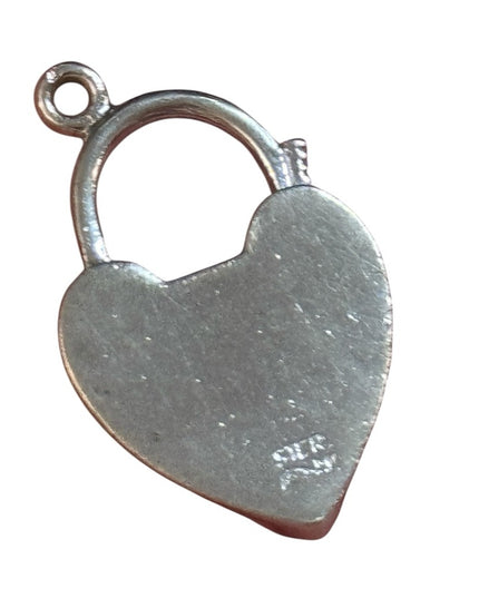 Vintage Sterling Silver 925 Heart Lock Pendant charm