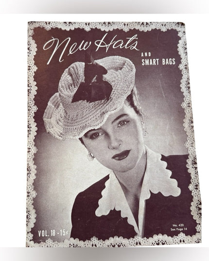 Vintage WW2 New Hats & Smart Bags Women's crochet book Bucilla C1944