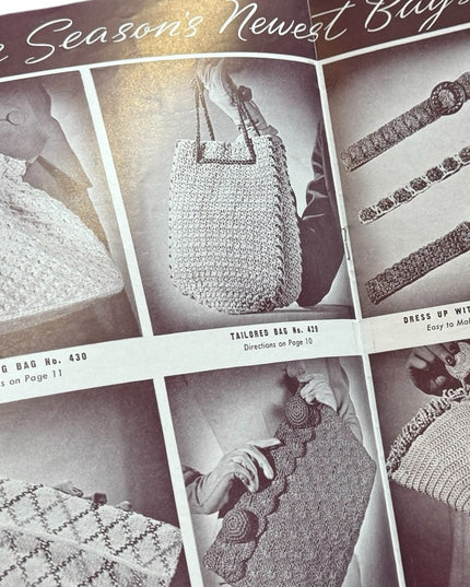 Vintage WW2 New Hats & Smart Bags Women's crochet book Bucilla C1944