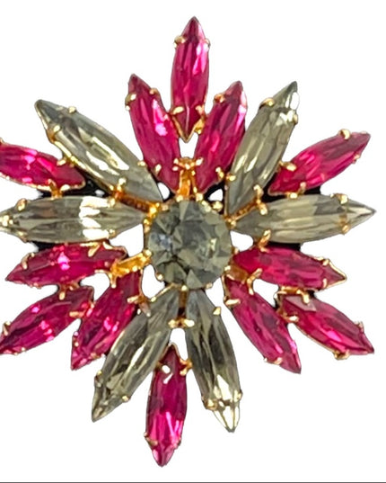 Vintage crystal brooch 1950s Starburst